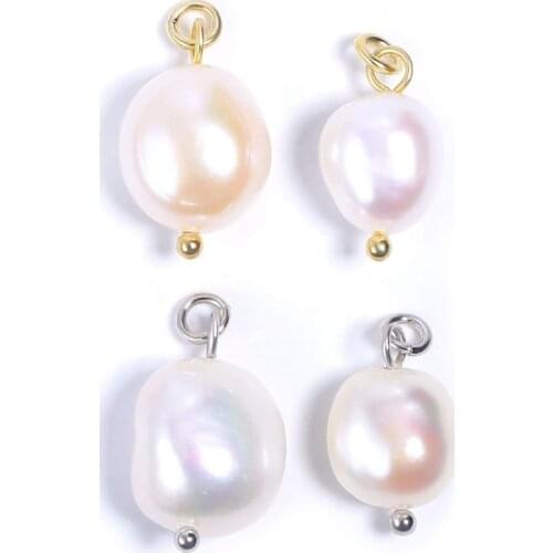 F3MD 6Pcs Freshwater Pearl Charms Irregular Shaped Pendant Beads DIY Jewelry Making