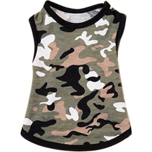 1PC Dog Summer Vest Camouflage Print Puppy Sleeveless Cooling Kitten Pet T-Shirt Small Dog Boy Girl Breathable Costumes