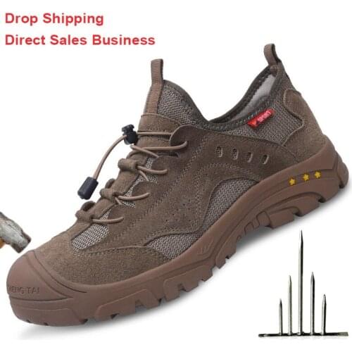 Insulated Mountaineering Work Boots Anti-Piercing Steel Toe Safety Shoes Men And Lightweight Breathable Composite Toe Work Shoes