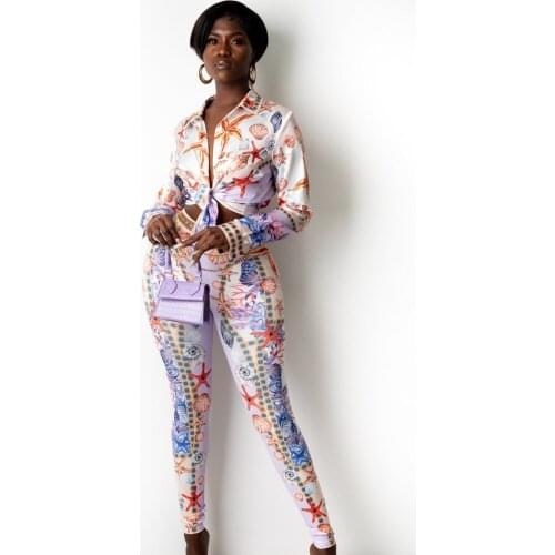 Two Piece Set Dashiki African Set For Women 2021 Fashion Blouse Shirt And Elastic Waist Long Pants Matching Sets Africa Clothing