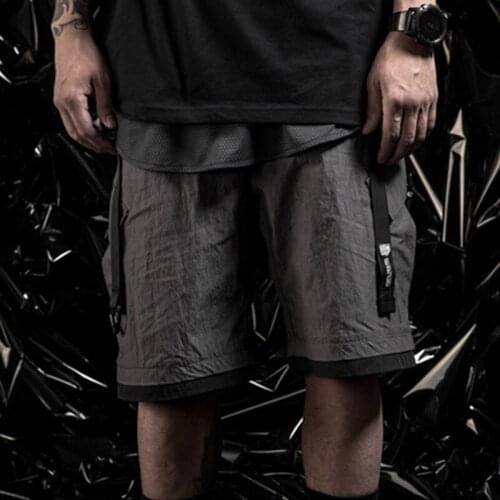 PUPIL TRAVEL PT-1915 Techwear Mens Quick Drying Tactical Cargo Shorts Hip Hop Style Punk Fashion