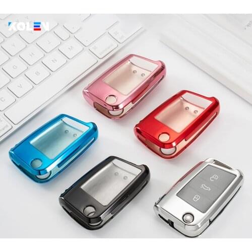 Soft TPU Car Full Cover Key Case Shell Fob For Volkswagen VW Golf 7 MK7 GTI R For Skoda Octavia Seat Ibiza Leon FR 2 Altea Aztec