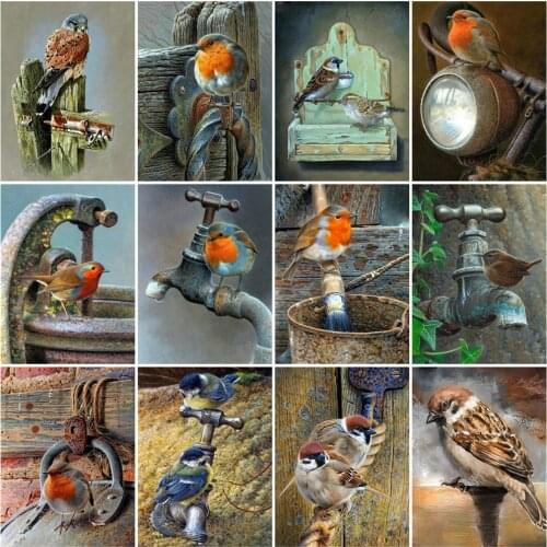 HUACAN DIY Oil Painting By Numbers Bird Acrylic On Canvas Unique Gift Wall Art Picture By Numbers Animal For Living Room