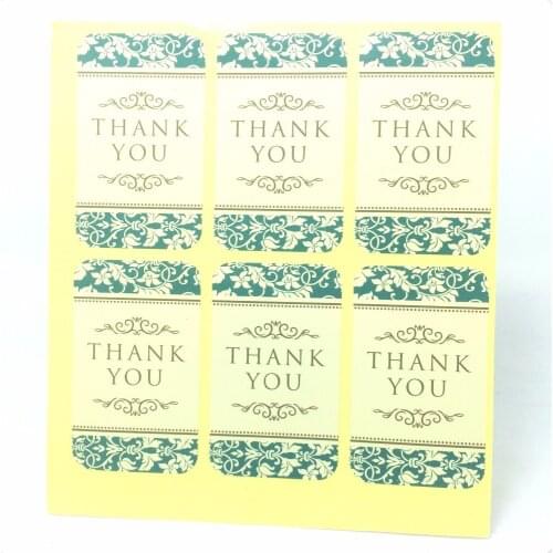 33X55MM THANK YOU Vintage pattern stickers 120pcs/lots TH16110808