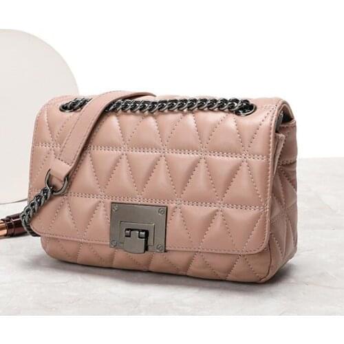 The New 2021 Chain leather Handbags Famous Brand Trendy one-shoulder messenger bag high-quality small square bag women