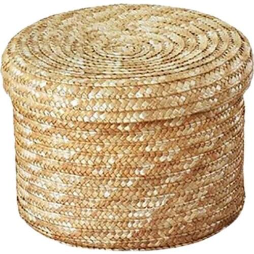 New Handmade Straw Woven Storage Basket Organizer Box Baskets Rattan Laundry Flower Baskets Storage U1W0