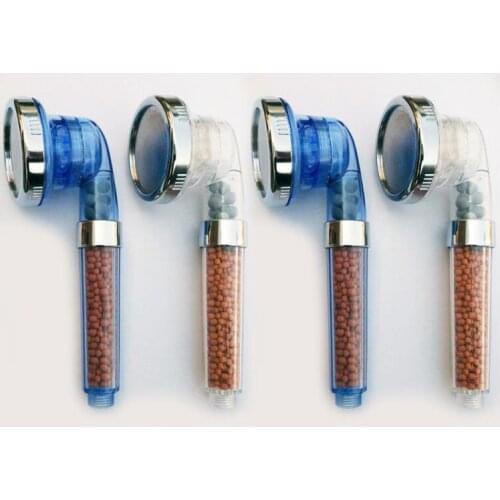 Wholesale 8CM 3 levels adjustable Handy Shower Heads shower nozzle with Tourmaline particles