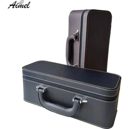 Fashion Jewelry Bangle Storage Travel Box 15 Slots PU Jade Metal Bracelet Display Showcase Earring Ring Jewelry Organizer Box