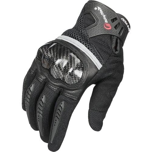 Carbon Fiber Four Seasons Racing Riding Full Finger Motorcycle Outdoor Breathable Gloves for Electric Bike Rider