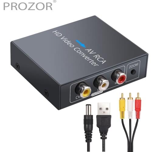PROZOR 1080P HDMI to AV CVBS RCA Converter Adapter Compatible with HDMI 1.3 Support NTSC PAL Zoom Function For TV PC STB VHS VCR