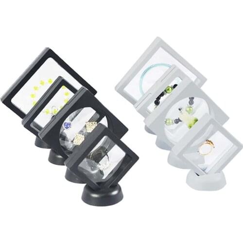 Ring Earrings Suspension Display Stand Elastic PE Film Rack Case Dustproof Transparent Bead Bracelet Pendant Jewelry Storage Box