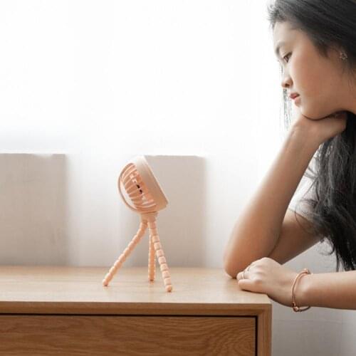 Handheld Fan Natural Wind Multipurpose Convenient 360 Degree Rotating Plastic Portable Desk Fan Adjustable Stand Design for Home