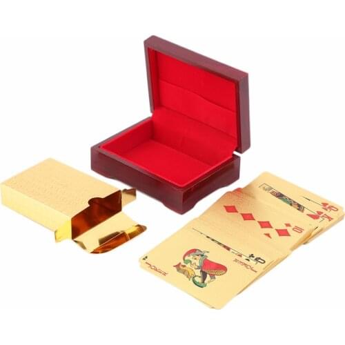 Luxury Gold Foil Poker Playing Card With Gift Box Dollar EUR Plaid Pattern Party Play Game Drop shipping
