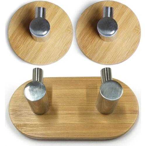 Adhesive Hooks Bathroom Lavatory Self Adhesive Coat and Robe Hook Rack / Rail with single Hooks 3M Sticker + FULL 304 Stainless