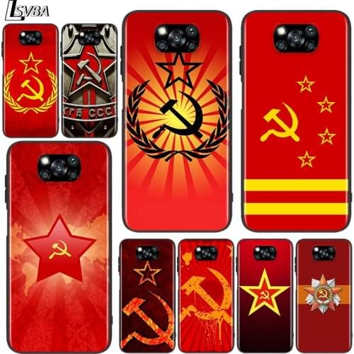 Soviet Union USSR Flag for Xiaomi Poco X3 NFC X2 M3 M2 F2 F3 Pro C3 F1 A2 Lite Mix3 Play Silicone Soft Black Phone Case