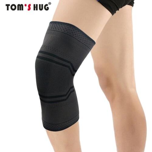 1 Pcs Sports Knee Sleeve Support Protect Kneepad Toms Hug Brand Running Cycling Gym Braces Elastic Knee Pad Warm Grey Black