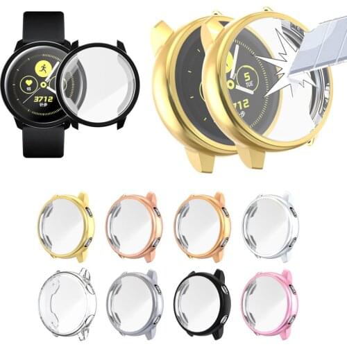 All-Around Soft TPU Cover For Samsung Galaxy Watch Active Case Screen Protector Cover Plating Silicone Watch Case Shell
