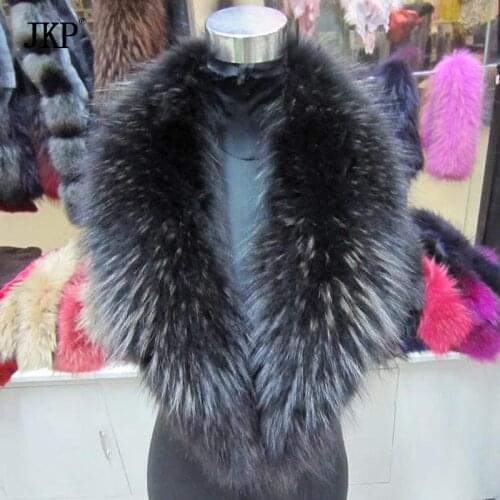 Real Raccoon fur collar /scarf/natural Genuine Big Raccoon Fur Collar scarf warp shawl