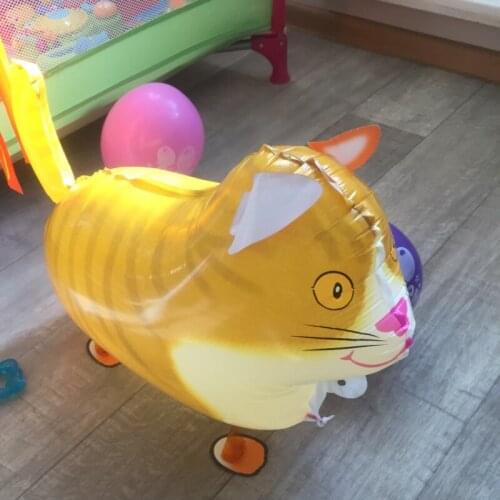 1PC Cat Pet Helium Walking Balloon Baby Shower Foil Balloon Party Birthday Wedding Decorations Children Toys