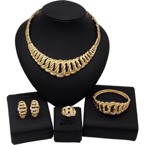 Yulaili Gothic Streetwear Jewelry for Women Necklace Earrings Bracelet Ring Accessories Bijoux African Jewelery Set Wholesale