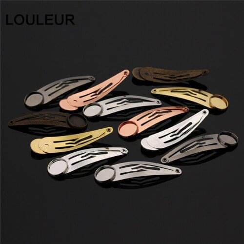 10pcs/lot Hairpin Hair Clips Base Setting Cabochon Cameo For Cabochon Girls Barrettes Hair Jewelry Findings Making hair pins
