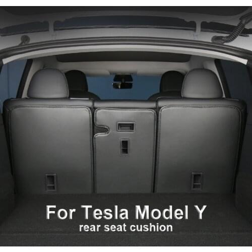 For Tesla Model 3 / Y 2016-2021 Rear Seat Protective Pad Anti Dirt Back Cushions Modified Interior Decoration Accessories