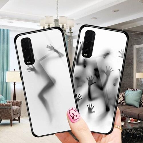 Woman Silhouettes Phone Cases Glow Luminous Tempered Glass For OPPO A91 5 8 9 7X 83 57 RENO2 3 4 PRO R11 9 PLUS REALME X50 cover