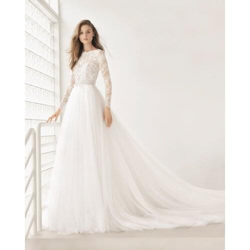 HA071 Robe De Mariage A-line White/Ivory Wedding Dresses Princess Luxury Beads Vestido De Noiva Casamento Bride Dress