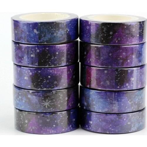 10pcs/lot Decorative Creative Starry sky Washi Tapes Paper DIY Scrapbooking Planner Adhesive Masking Tapes Kawaii Stationery