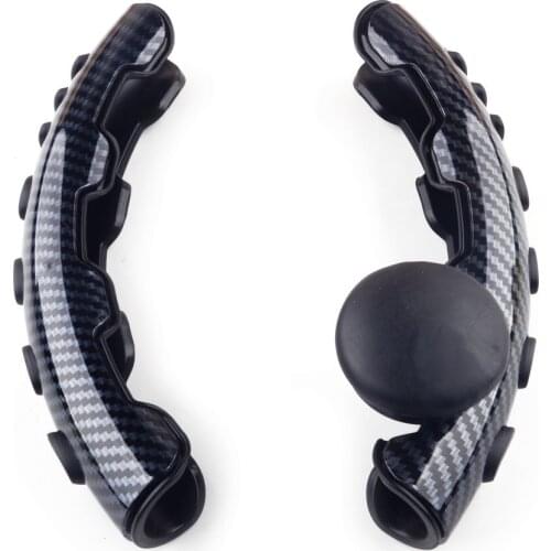 2Pcs Black Carbon Fiber Style Steering Wheel Grip Booster Non-Slip Cover Fit for Most Cars Accessories