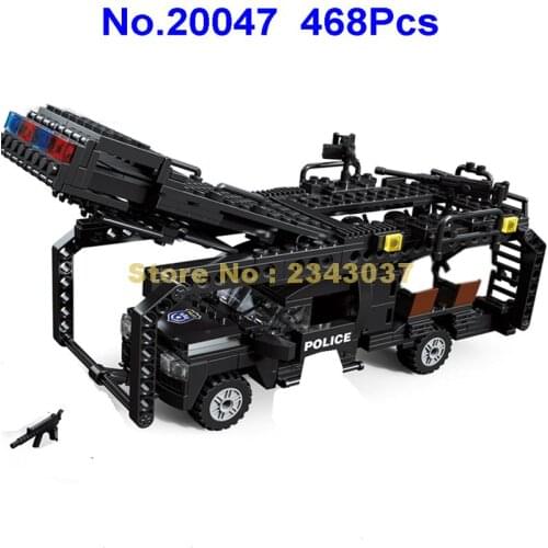 20047 468pcs Urban Swat Police Assault Climbing Vehicle 6 Building Blocks Toy