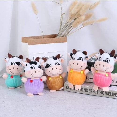 2021 Year Cow Stuffed Plush Toy 10cm Cattle Soft Toy Keychain Plush Doll Little Cow Stuffed Animal Plush Toys