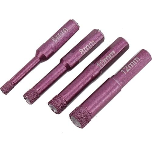 4 PCS Diamond Drill Bits Ceramic Diamond Hole Saw Set 6mm 8mm 10mm 12mm for Ceramic Tile Porcelain Granite Marble CNIM Hot