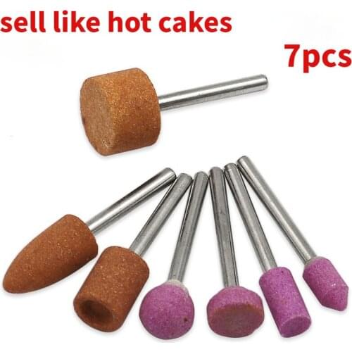 7pcs Polishing Head Wheel Head Abrasive Mounted Stone For Dremel Rotary Power Tools Electric Grinding Stone Wheel Dremel tools