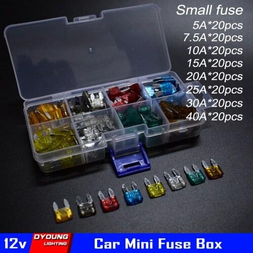 Automotive Fuse Box 12V Car Mini Motorcycle Fuse Set Blade Holder Assortment 5A 7.5A 10A 15A 20A 25A 30A 40A Waterproof IP68