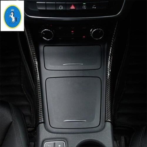 Yimaautotrims Auto Accessory Central Control Water Cup Holder Storage Strip Cover For Mercedes Benz CLA 200 220 W117 2015 - 2019