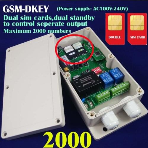 Free shipping Dual sim card,dual standby,Maximum 700 authorised nummbers GSM controller for automatic door opener