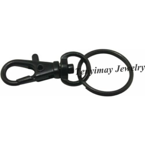Fashion Black Alloy Lobster Keychains 100pcs/lot Cheap Snap Hook Keyrings Free Shipping