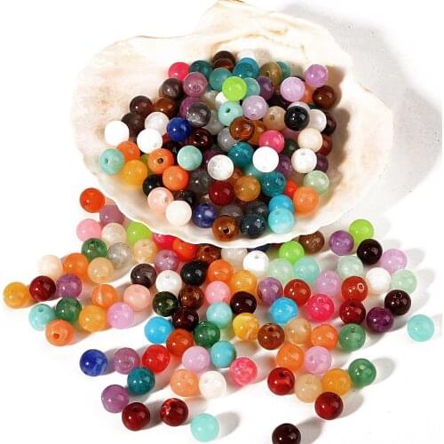 Wholesale 6/8/10mm Acrylic Clouds Beads Effect Round BEADS Spacer Loose Beads For Jewelry Making Bracelet Accessories