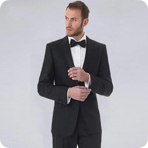 Black Men Suits Wedding Suits Bridegroom Groom Wear Formal Tuxedo Prom Man Blazer Costume Homme Slim Fit Terno Masculino 2Piece