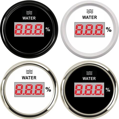 Water Level Gauge 52mm 190ohm Water Tank Level Indicator Meter Liquid Gauge for Marine Boat Yacht Car Auto Red Back-light 9~32V