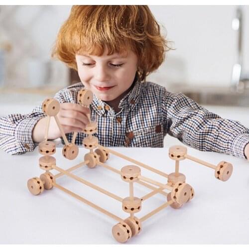 Wood Sticks Architect 4D Building Blocks Inserted Construction Assembing Bricks Educational Children Toys Kids Gifts