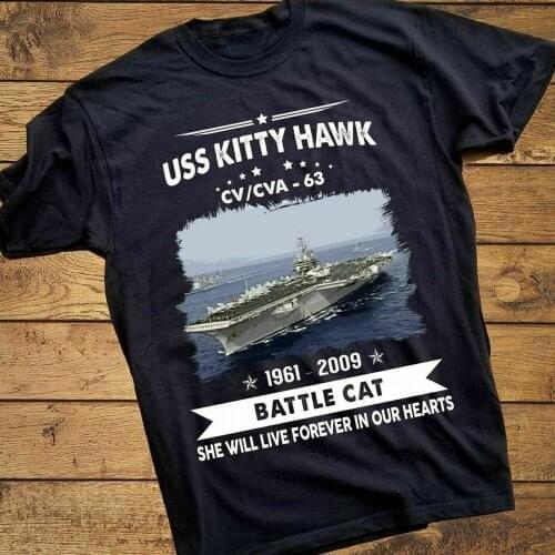 Navy Veteran Proud - USS Kitty Hawk CV/CVA 63 Graphic Design Printed T-Shirt. Summer Cotton Short Sleeve O-Neck Mens T Shirt New