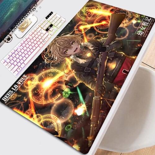 Youjo Senki Mouse Pad Computer Gamer Carpet Desk Mat Gaming Kawaii Table Protector Pc Mats Setup Accessories Keyboard Pads Xxl