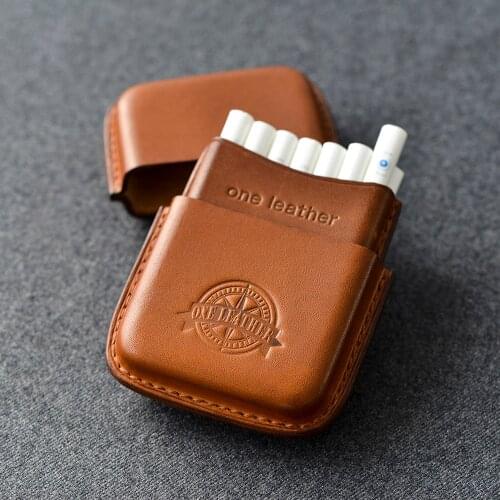 One Leather Cigarette Box Men Gift Cigarette Case Mens Gifts Cigarette Cover Smoke Tobacco Pouch Vegetable Tanned Leather
