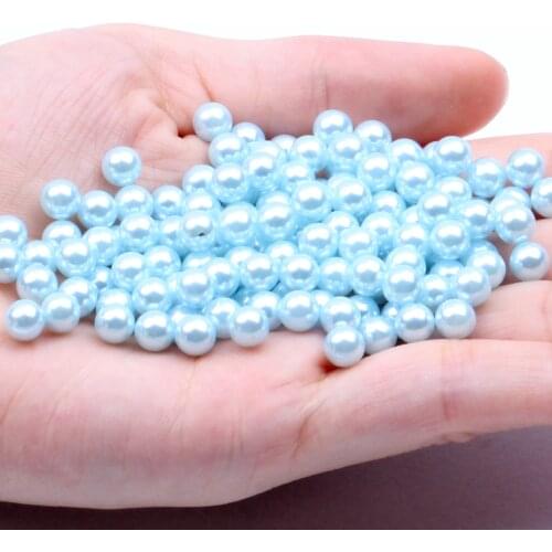 Small Pack 6mm 100pcs Multiple Colors No Hole Round Pearls Imitation Pearls Dresses DIY Jewelry Nail Art Decorations
