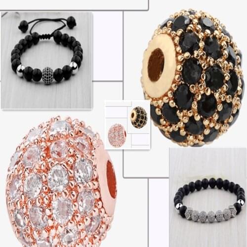 Fashion Jewelry 8MM Zircon Beads Fit Brand Charm Bracelet For Woman Jewelry Making Accessories C