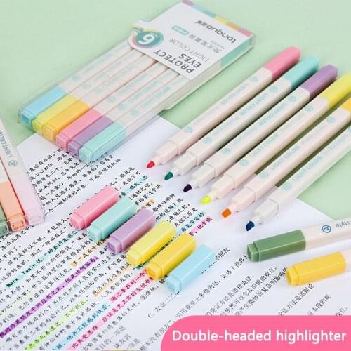 12 Color Double Head Highlighter Cute Mildliner Pen Set Fluorescent Writing Art Pastel Marker School &Office Supplies Stationery