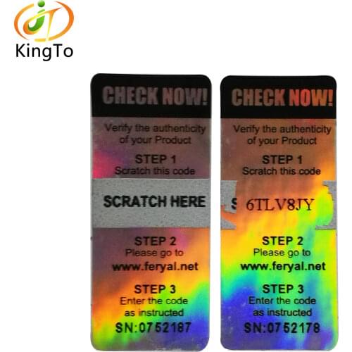 Custom adhesive scratch off hologram sticker