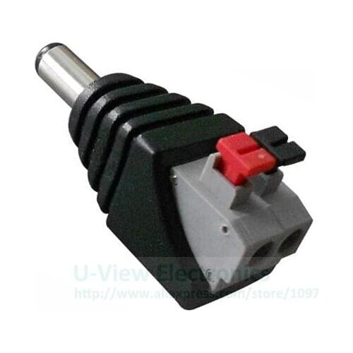NCHTEK Screwless Terminals DC 5.5x2.1mm Male Plug CCTV Power Connector,DC Power Male Connector/Free Shipping/4PCS